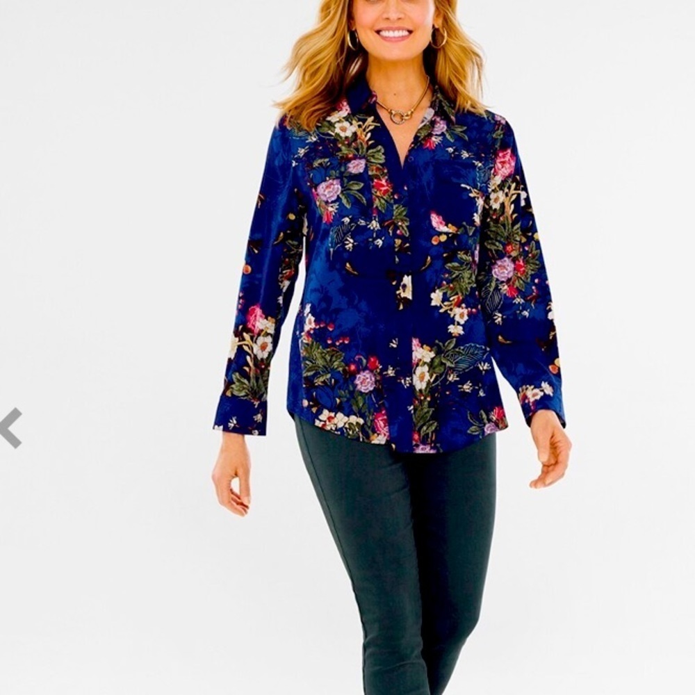 Chico’s Floral Boho Top  Blouse Size 00P